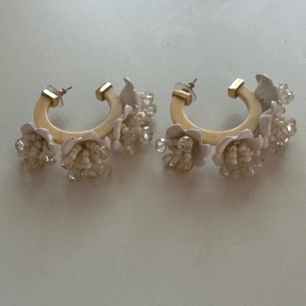 BaubleBar Floral Hoop Earrings